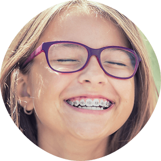 Laughing girl with braces